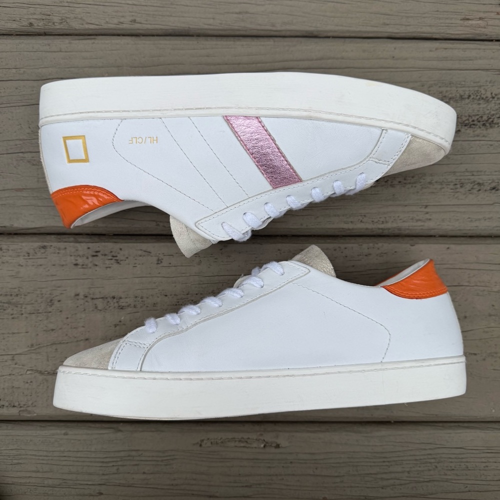 D.A.T.E. Hill Low sneakers in white calf leather shoes size 7 - Picture 13 of 16